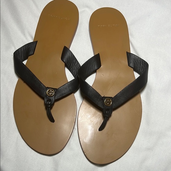 Tory Burch Shoes - Tory Burch Black and Brown Flip Flops
